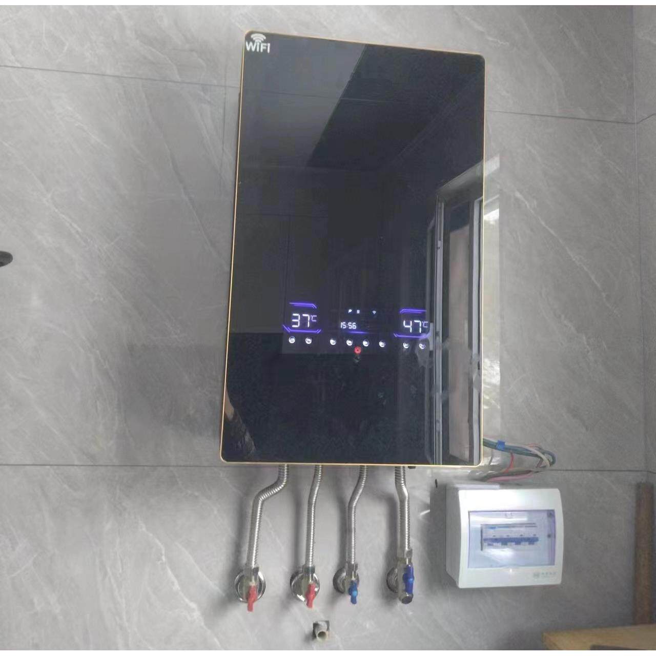 电壁挂式锅炉采暖洗浴两用玻璃面板手机APP控制16KW供暖160平