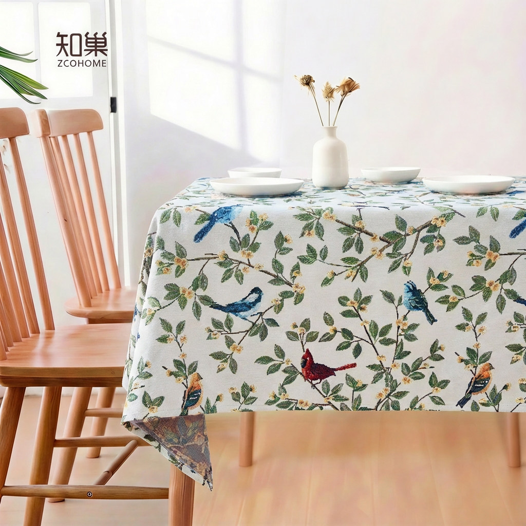 美式乡村餐桌布轻奢高级感台布家用长方形茶几布盖布艺ins北欧风