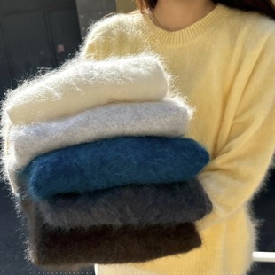 无缝一体长毛拉绒羊绒衫女自由的小鸟冬新款100山羊绒毛衣针织衫