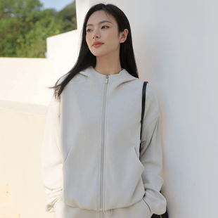 新款 卫衣女秋冬季 百搭通勤连帽休闲短外套 云感空气层开衫 Lu家同款