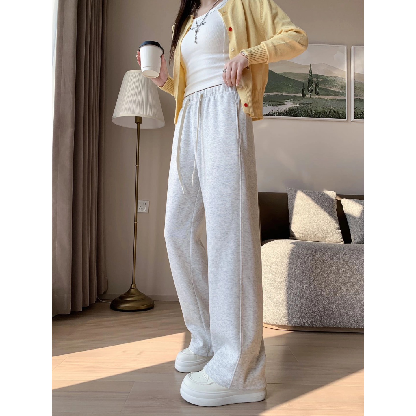 “垂垂云朵遛弯裤”糯米绒休闲裤