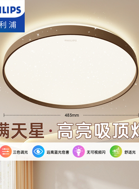 飞利浦照明星环led吸顶灯房间主卧室书房灯温馨北欧现代简约灯具