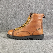 中帮头层牛皮短脸工装 外贸瑕疵特价 男士 靴耐磨固特异沿条防水缝线