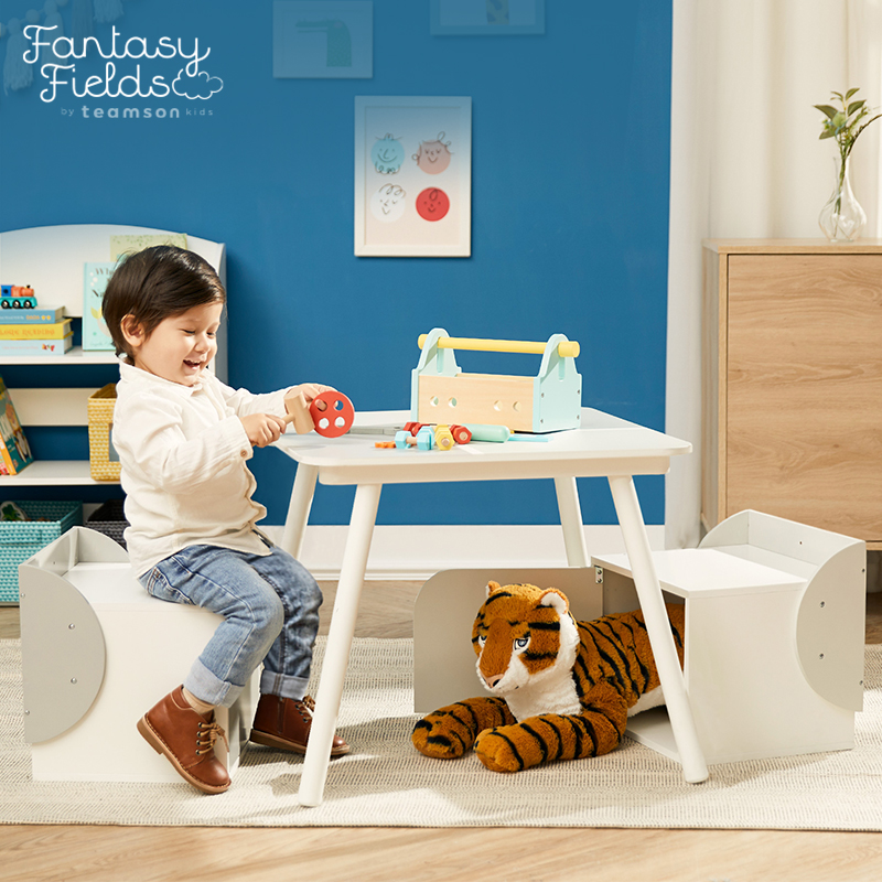 teamson儿童收纳桌椅组几何系列