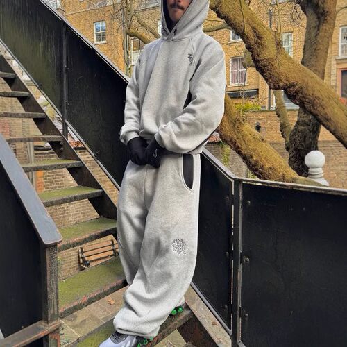 美式复古高街嘻哈拼接刺绣卫裤