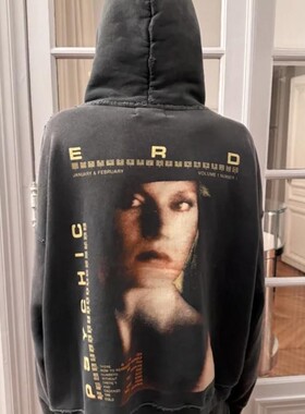重工erd忧郁的富二代24SS美式高街洗水做旧破坏帽衫卫衣小众潮牌