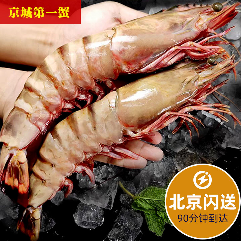 1kg 多个大小 北京闪送 红虎虾 虎虾 新鲜冷冻大虾海鲜水产