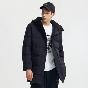 【商场同款】卡宾男装防风保暖连帽外套2024冬季新款鸭绒羽绒大衣