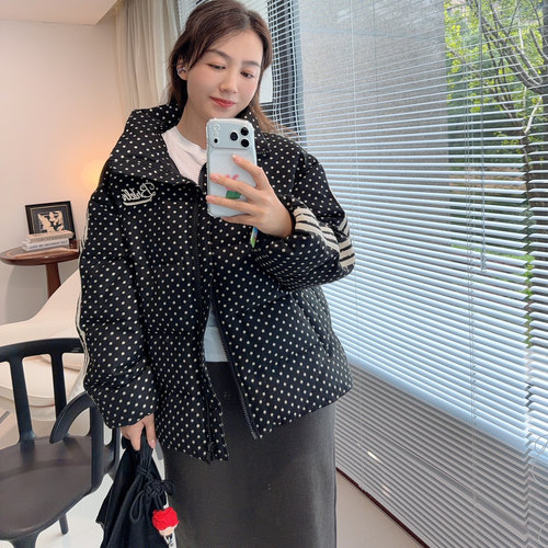 CICICOCO猫头鹰波点立领羽绒服