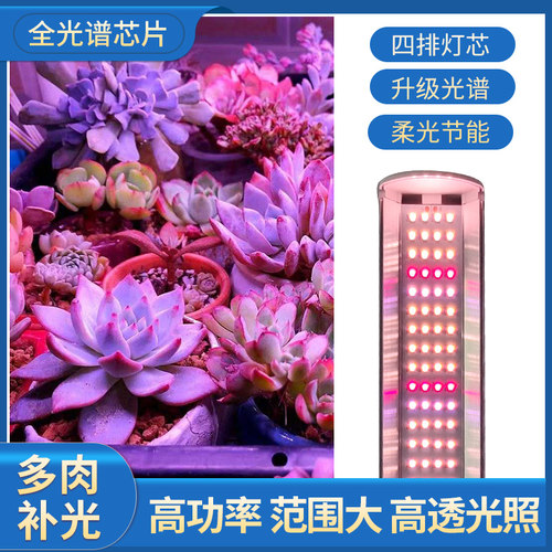 多肉补光灯家用上色全光谱LED植物生长灯室内花卉蔬菜仿太阳光 - 封面