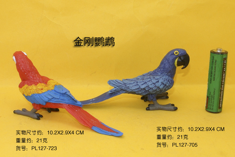 仿真野生凤头鹦鹉金刚鹦鹉空中才鸟彩绘模型实心儿童玩具蛋糕摆件图片