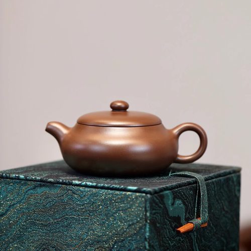 郭辉老紫泥全手工矮梨壶小茶壶