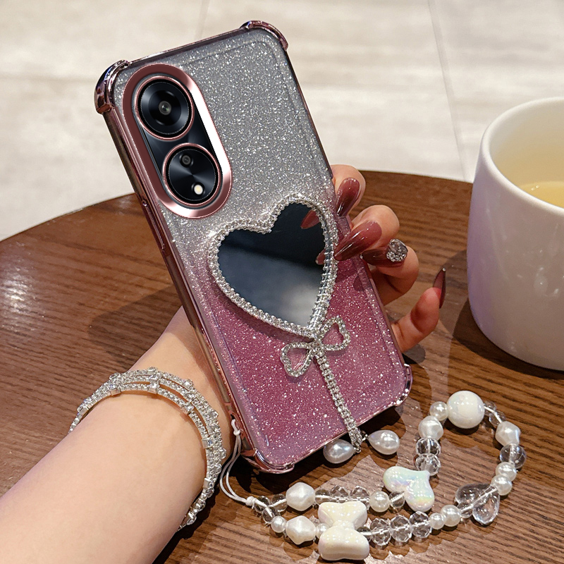 oppoA58手机壳OPPO镜头全包A58X保护套5G镜子opopa58x防摔软壳女