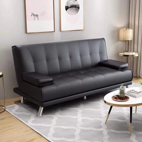 现代小户型简约意式极简多功能可折叠先后沙发床办公休闲皮艺沙发