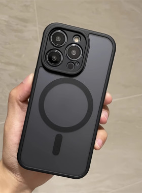 肤感磨砂黑色适用oppoFindx9/X8s+手机壳Reno14/13pro磁吸15无线充电12全包x7Ultra撞色防摔半透明亚克力高级