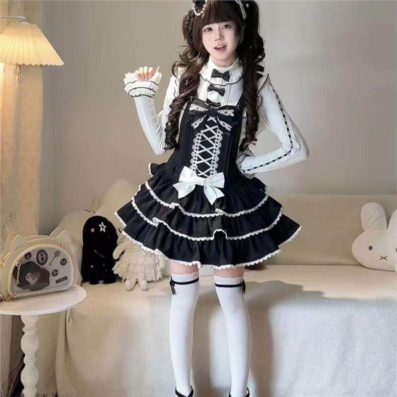 熊之原创版型昭和蛋糕洛丽塔萌妹Lolita萝莉公主风连衣裙吊带款