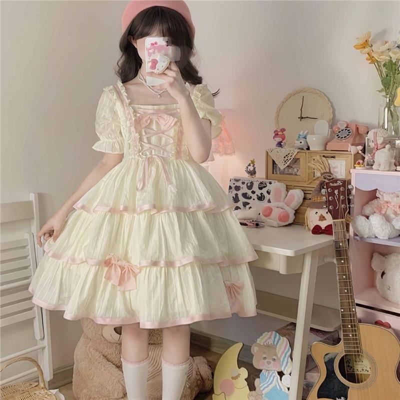 现货【月光少女】三段Lolita欧根纱生日礼服甜系公主连衣裙夏