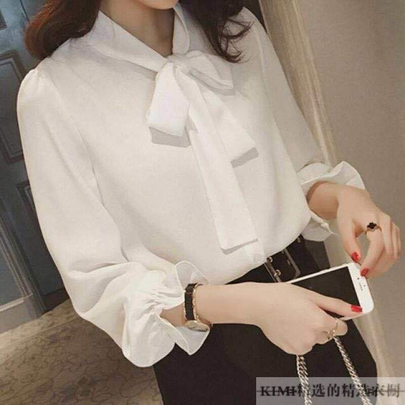 P15新款2020春秋装韩版蝴蝶结公主袖百搭雪纺上衣系带衬衣女在类目 女装/女士精品, 衬衫中 - 来自Buy2taobao.com提供专业的淘宝代购服务