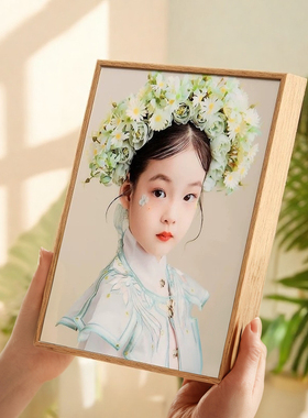 高级感婚纱照相框摆台定制
