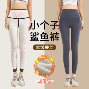 羊绒小个子鲨鱼裤女外穿秋冬2026新款加绒加厚打底高腰瑜伽裤保暖