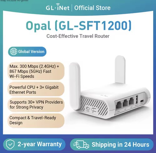 国际版glinet 路由器Opal (GL-SFT1200) Wireless Travel Router