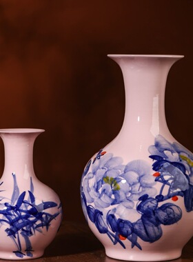 景德镇陶瓷花瓶工艺批发青花瓷大号赏瓶落地陶瓷花瓶家居时尚摆件