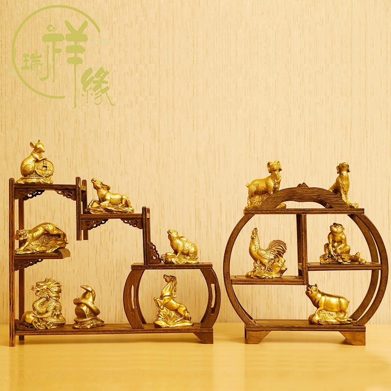 纯铜十二生肖 12生肖摆件 全套铜鼠牛虎兔龙蛇马羊猴鸡狗猪