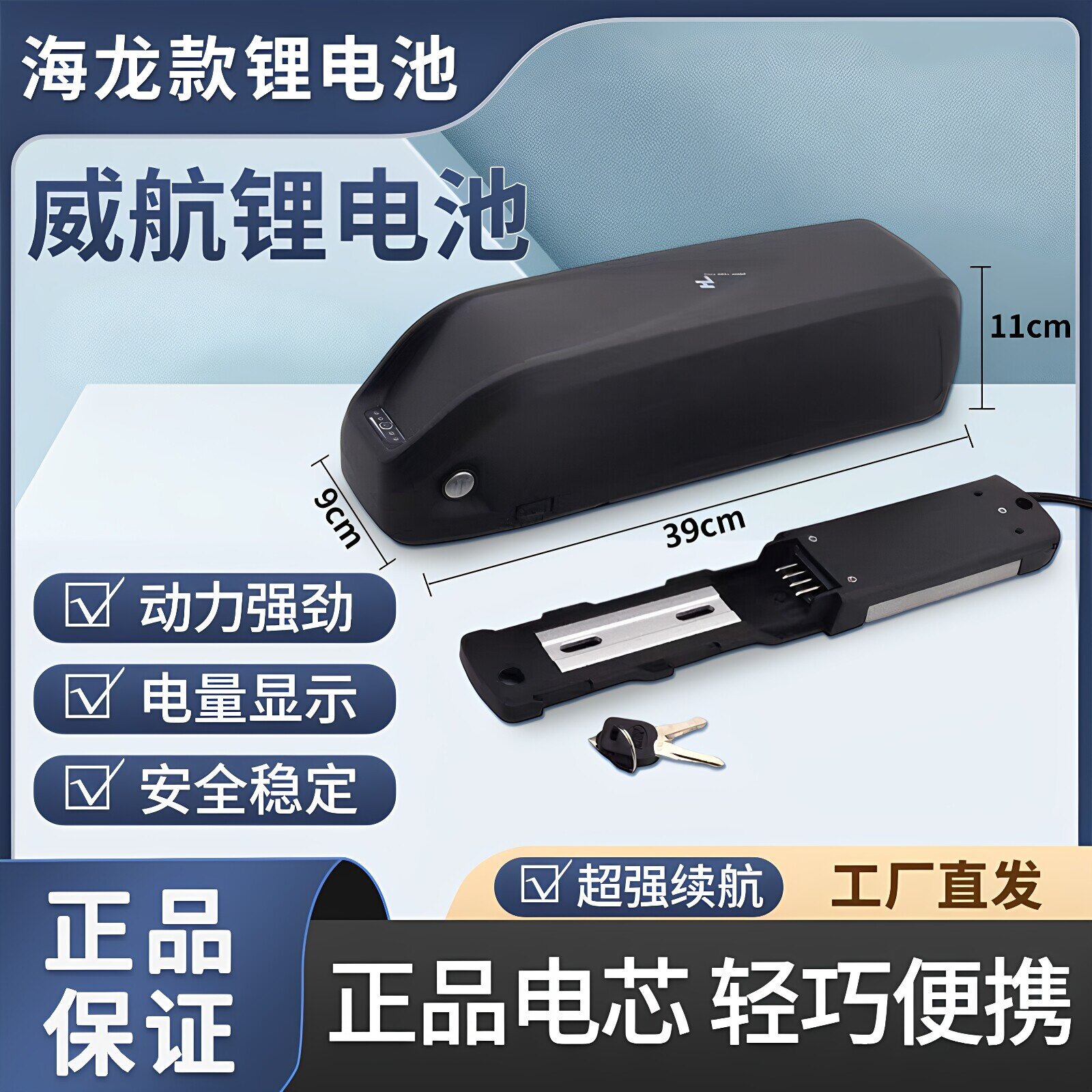 海龙G80自行车48v20ah锂电池厂家直销山地助力车通用36v12ah