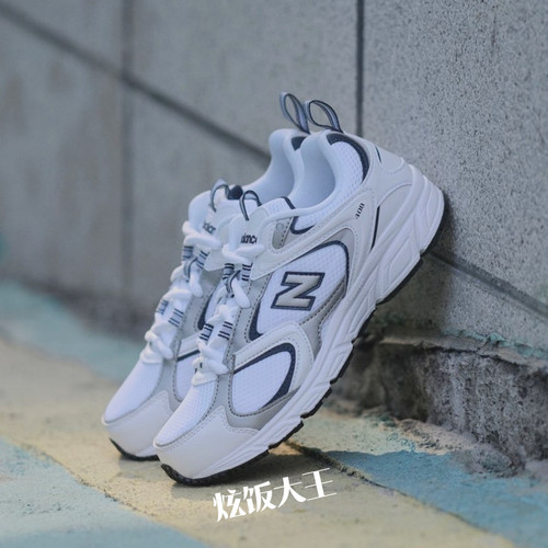 NB408白银色情侣透气运动休闲鞋