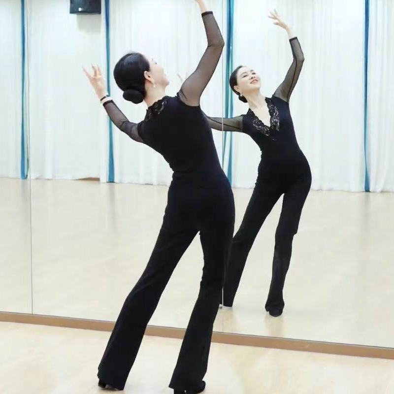 星卡曼丝绒形体舞蹈练功服套装