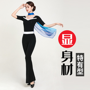 2022年新款导师服形体舞蹈练功服 型体训练服装女 优雅仪态套装夏