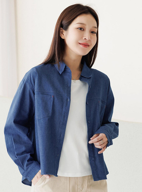 2026新品春秋复古牛仔衬衫女4060长袖宽松百搭休闲上衣外套