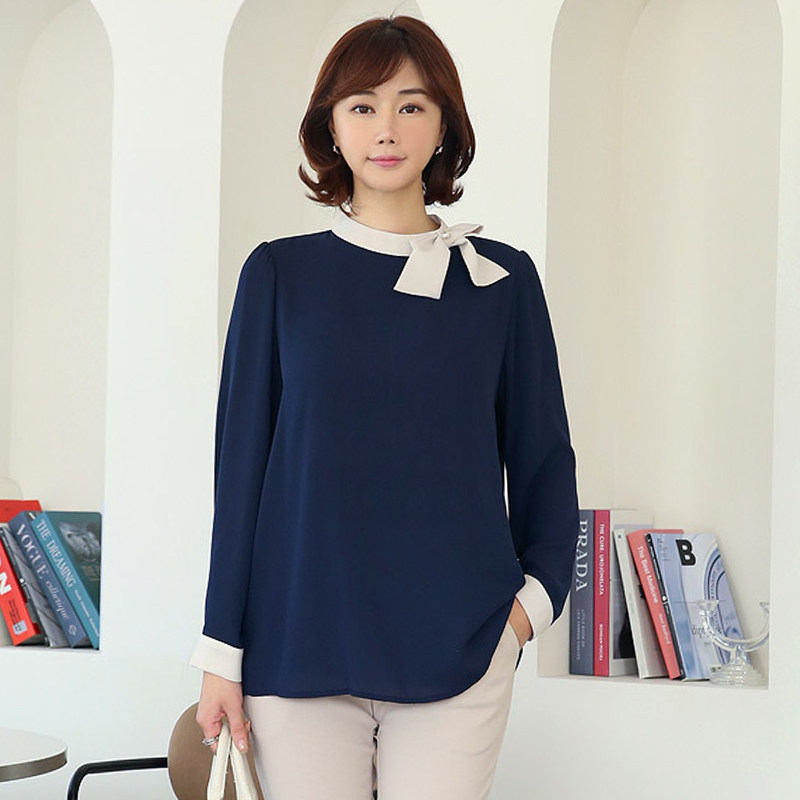 2025韩国进口宽松圆领长袖衬衫