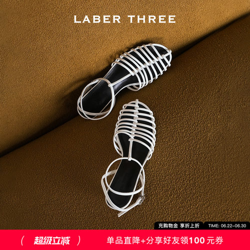 LABERTHREE金属细带罗马凉鞋