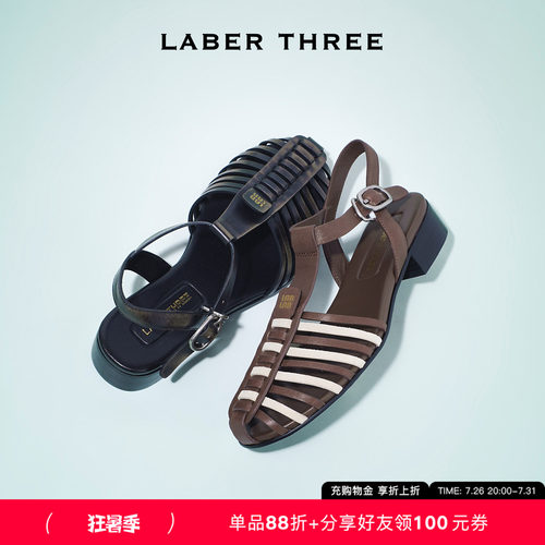 LABERTHREE夏日编织罗马凉鞋