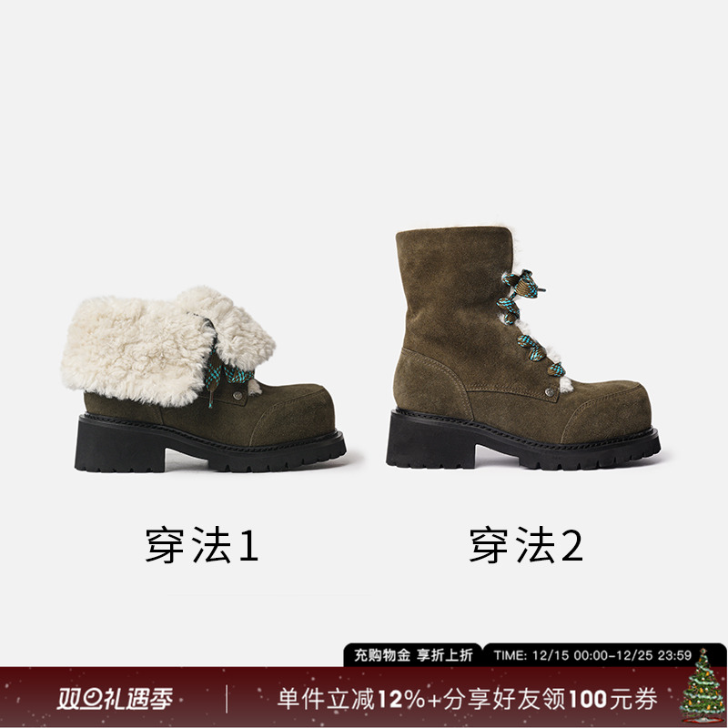 冬日都市反鞋舌雪地靴