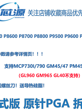 英特尔CPU P8400 P8600 P8700 P8800 P9500 P9600 P9700 支持PM45