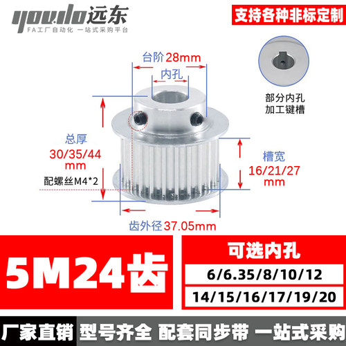 5m24齿同步凸台皮带轮外径