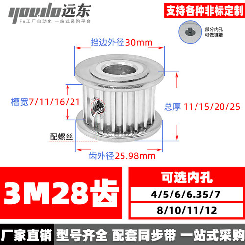 3m28两面平同步轮AF传动