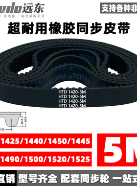 橡胶同步带HTD5M1420/1425/1440/1450/1455/1475/1490/1500/1520/