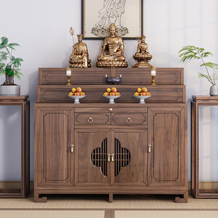 藏式黑胡桃木新中式供桌香案家用佛堂实木佛桌供佛桌供台佛龛神台