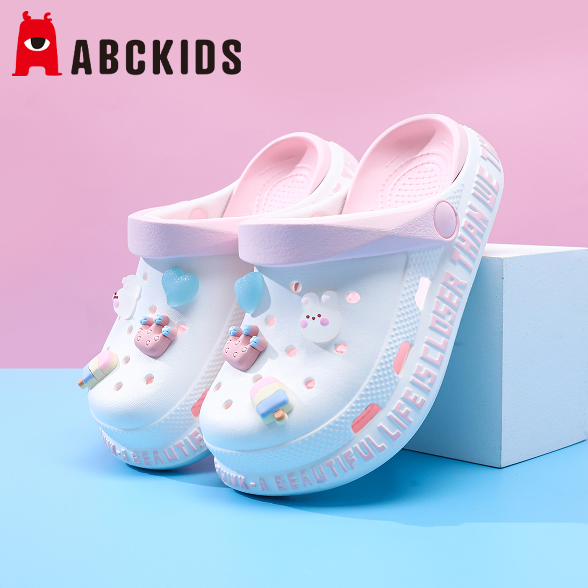 Abckids儿童洞洞鞋女童凉拖