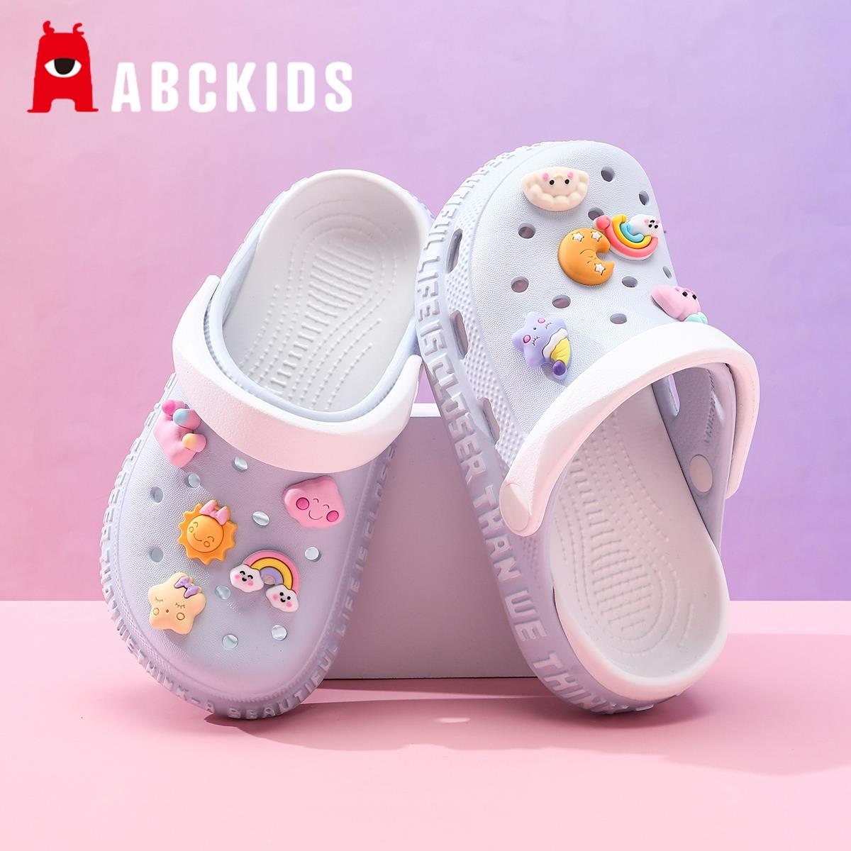Abckids儿童洞洞鞋女孩拖鞋图片