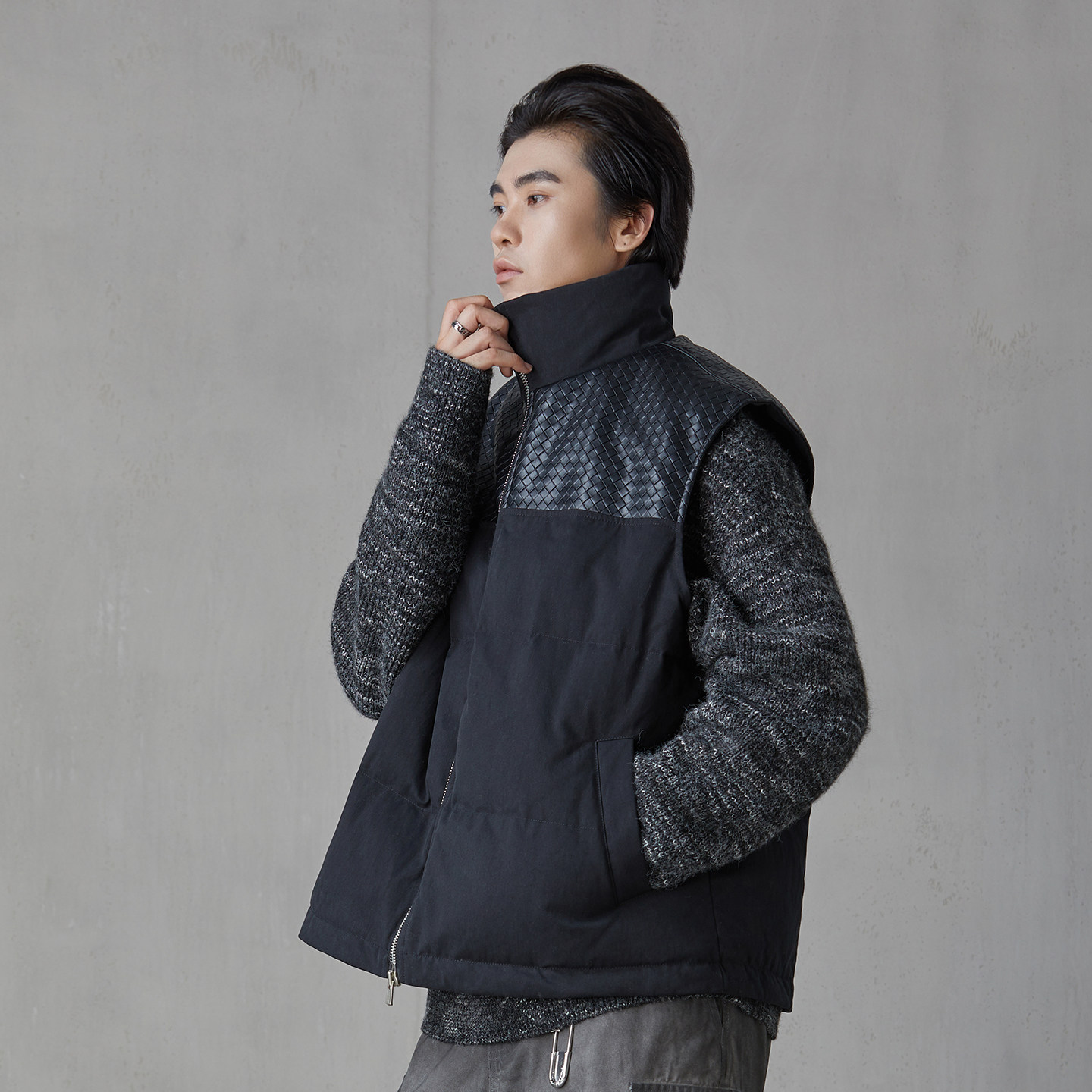 hebbles/亨佰仕新款白鸭绒冬季羽绒马甲外套立领加厚背心外套