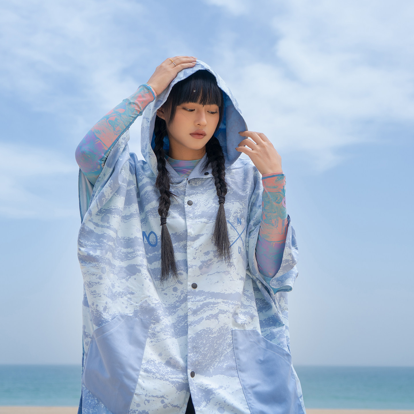 nu-june潜水斗篷浴袍沙滩巾
