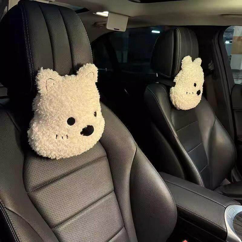 汽车枕头卡通靠垫可爱护颈车内用品座椅靠枕头枕通用车用车载