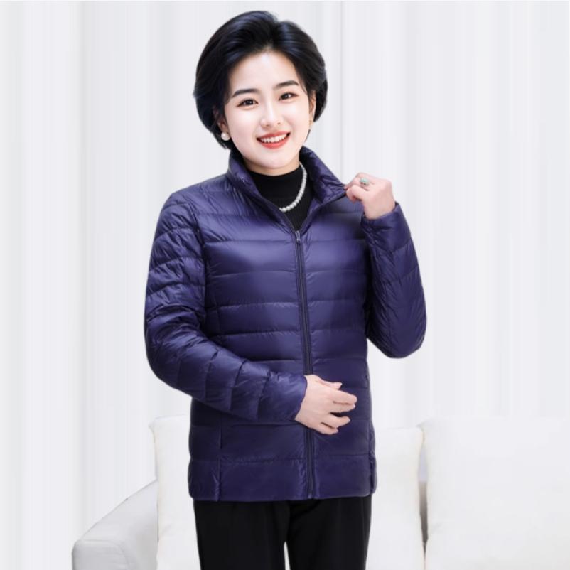 优衣U家官方旗舰店中老年奶奶大码轻薄羽绒服女短款200斤老太太胖