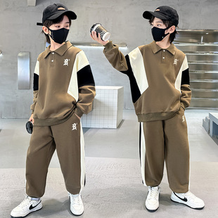 童装男童春装套装2026新款男孩中大童春秋季纯棉卫衣运动两件套潮