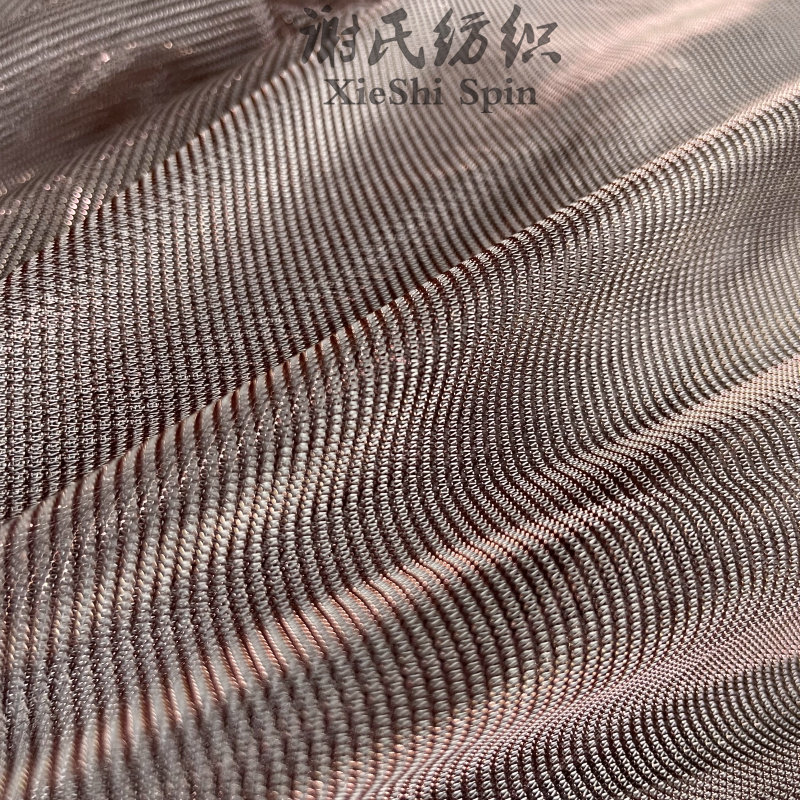 藕灰色幻彩设计师欧美风透视面料