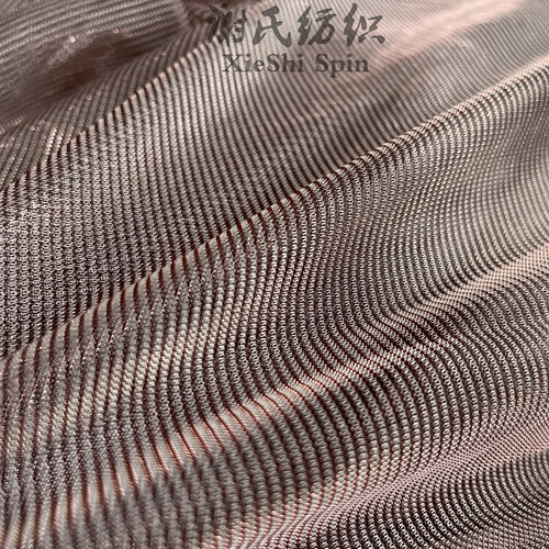 藕灰色幻彩设计师欧美风透视面料